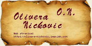 Olivera Ničković vizit kartica